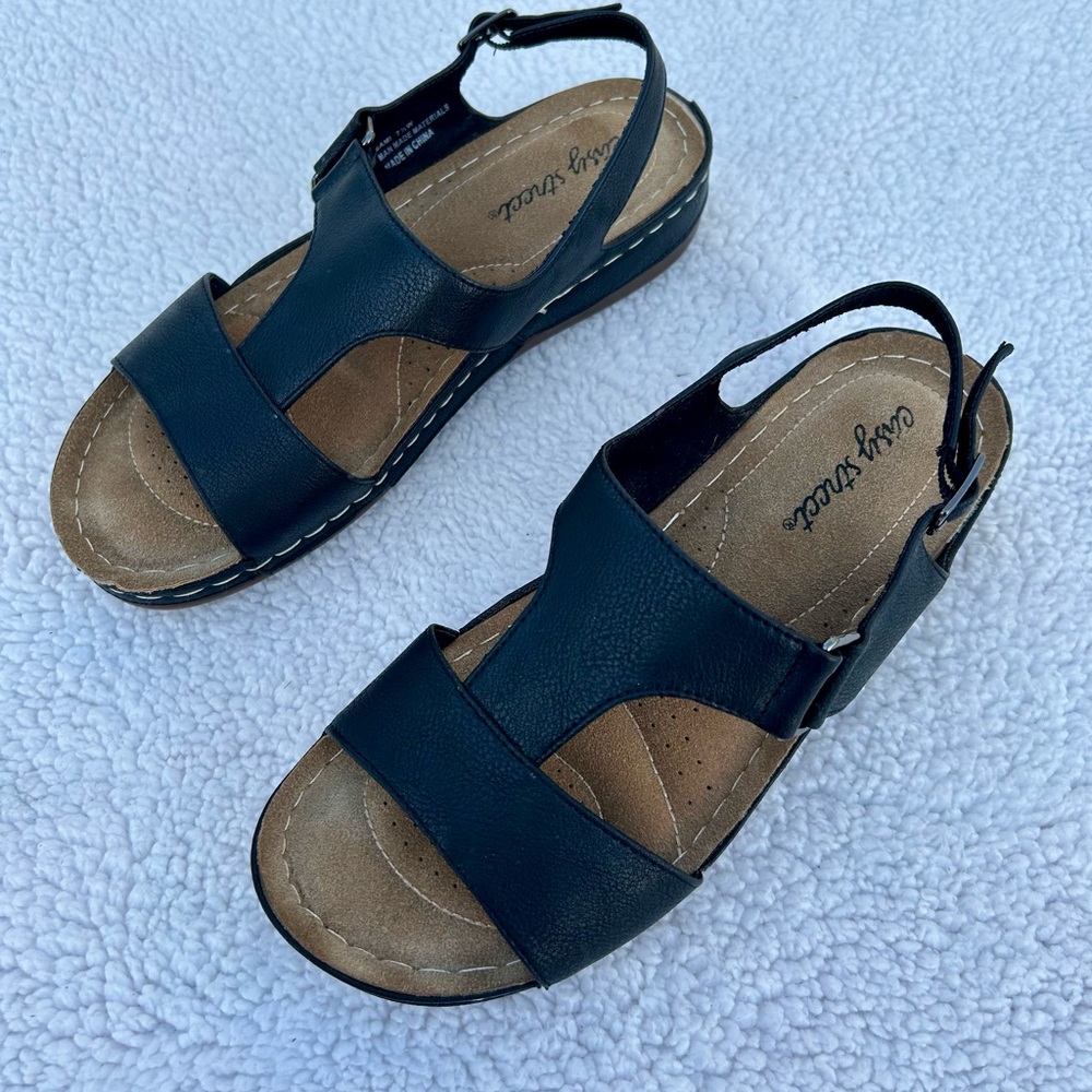 Easy Street Sami Women’s Slingback Sandals Sz. 7.5W Black